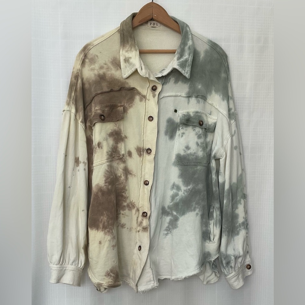 🌱POL Multicolor Tie-Dye Button Down Shirt